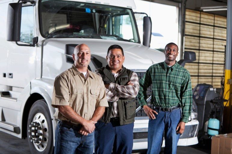 picture of three truck drivers